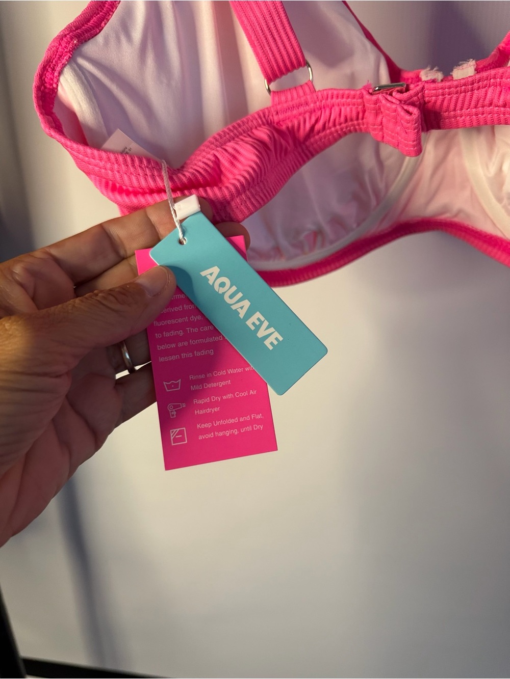 Ribbed Underwire Bikini Top in Hot Pink - Picture 3 of 4